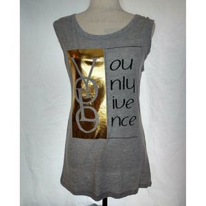 JC FITS INC Yolo Gray Tank Top Relaxed Fit  Small